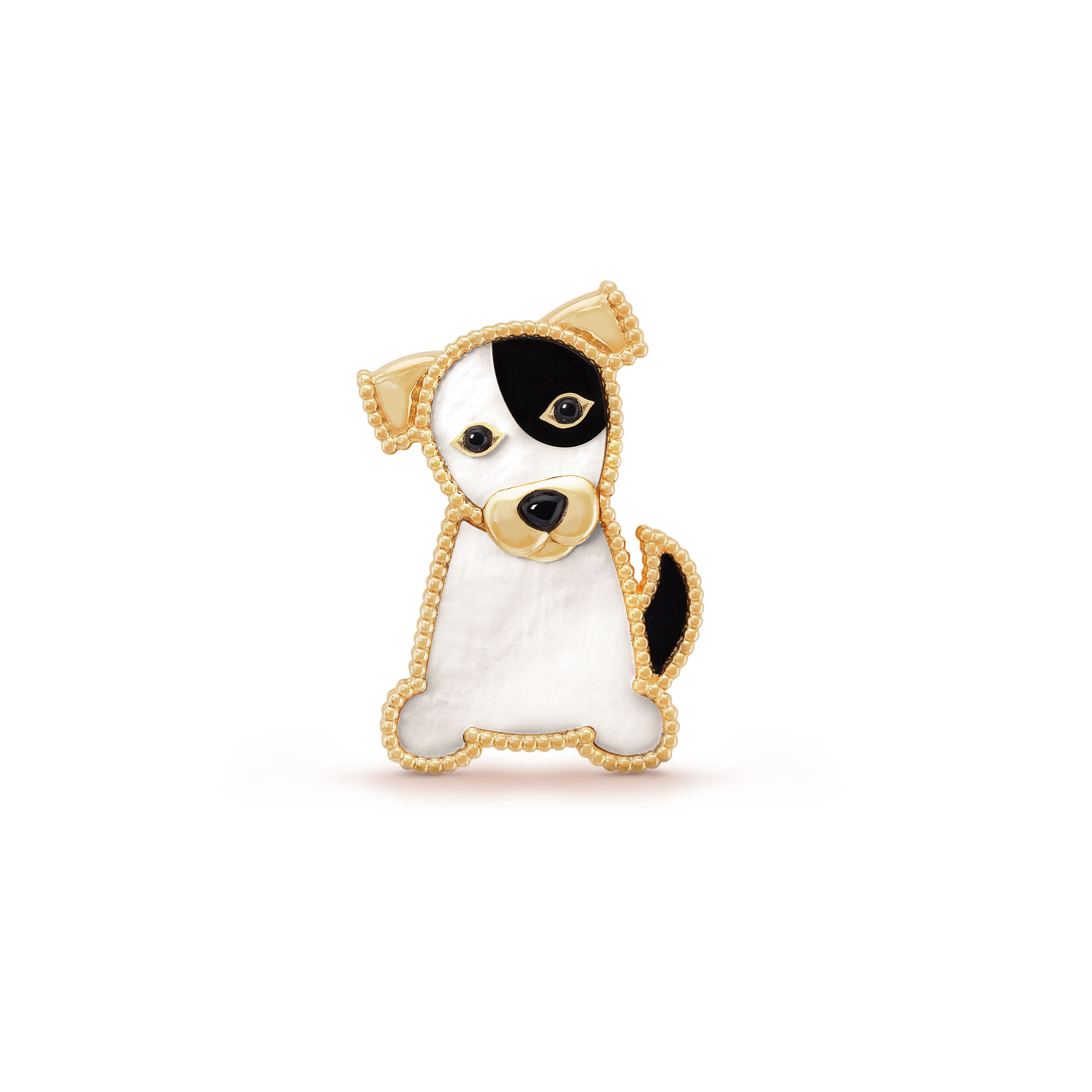 VAN CLEEF ARPELS LUCKY ANIMALS DOG CLIP - YELLOW GOLD, MOTHER-OF-PEARL, ONYX VCARP2AU00 VAN CLEEF ARPELS LUCKY ANIMALS DOG CLIP - YELLOW GOLD, MOTHER-OF-PEARL, ONYX VCARP2AU00